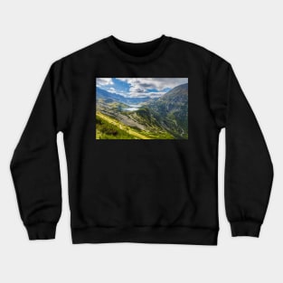 Five Ponds valley scenic landscape in Tatra Mountains Crewneck Sweatshirt